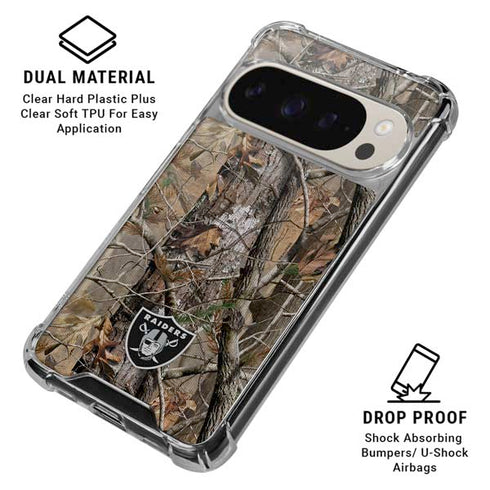 NFL Las Vegas Raiders Realtree AP Camo Pixel 9 Pro XL Clear Case
